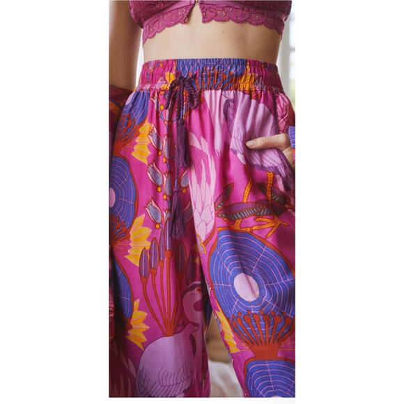 ANTHROPOLOGIE Mary O’Malley Raspberry Dreamer Pajama Lounger Pants XS - Picture 2 of 7